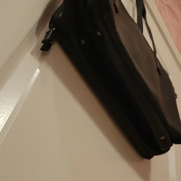 Great Condition Perlina Vintage Black Leather Laptop Bag/Briefcase Tote - Picture 5 of 13